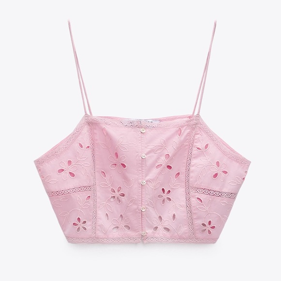 Zara Tops - Zara Eyelet Crop Top